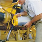 Stumpy Spout Hose Extension in use